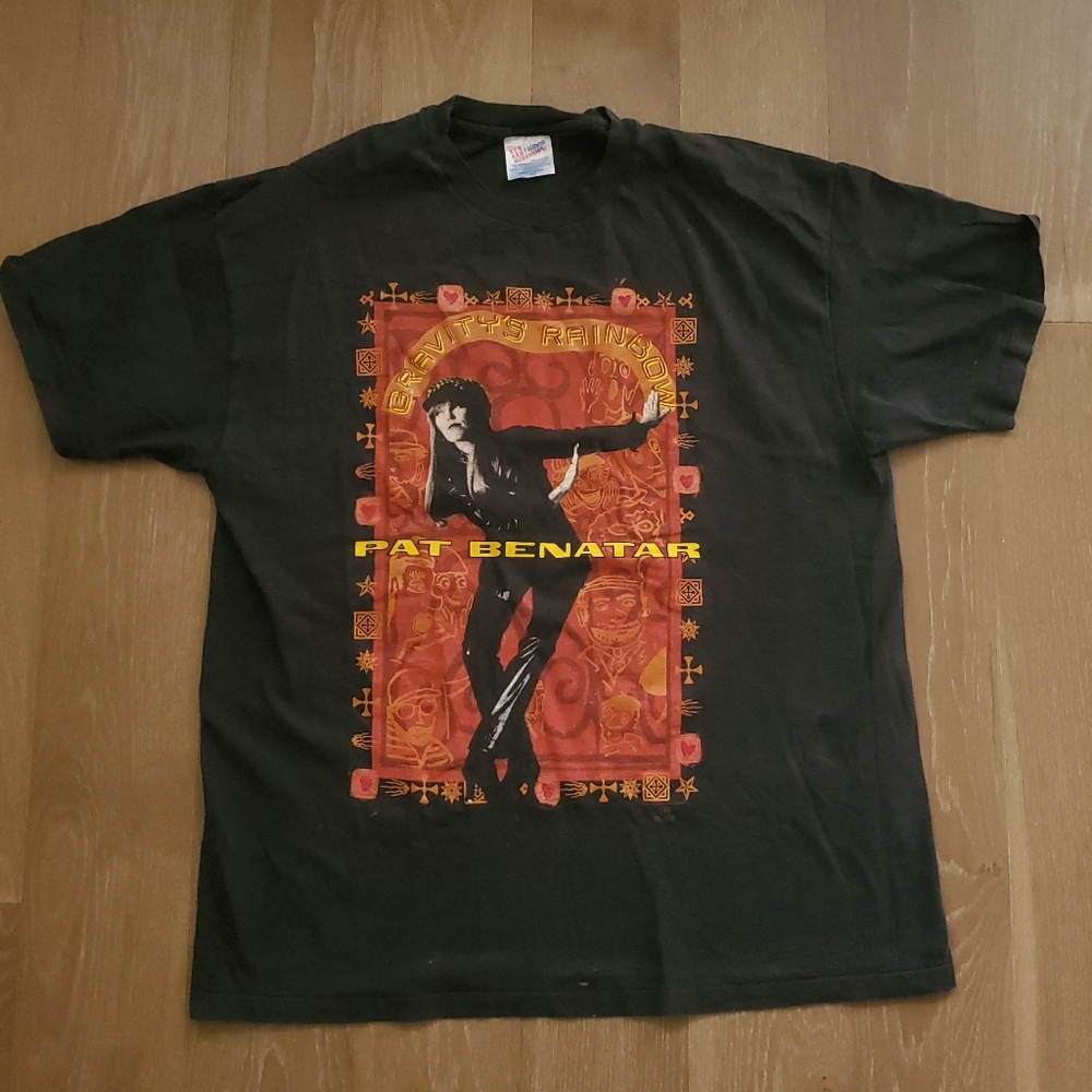 Pat Benatar Vintage Gravity's Rainbow Shirt Mens XL Black 90s 1993 Tour Tee